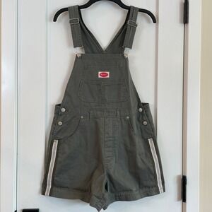 Revolt‎ Overall Shorts Shortalls Womens M Olive Jeans Denim 90s- Y2K- VTG-style